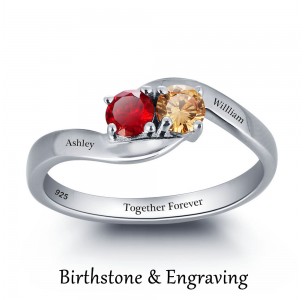 Sterling Silver Personalized Birthstone Ring JEWJORI101791